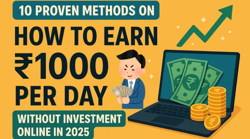 how to earn 1000 rs per day without investment online