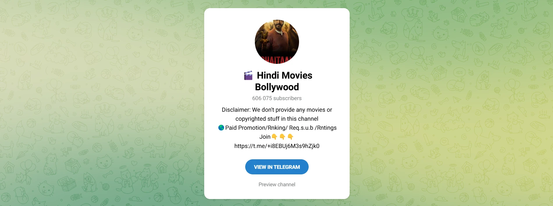 Telegram Hindi Dubbed Movie Channel Link