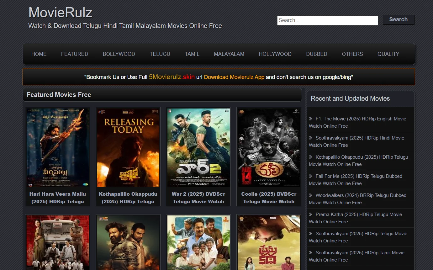 South indian Hindi movie list 